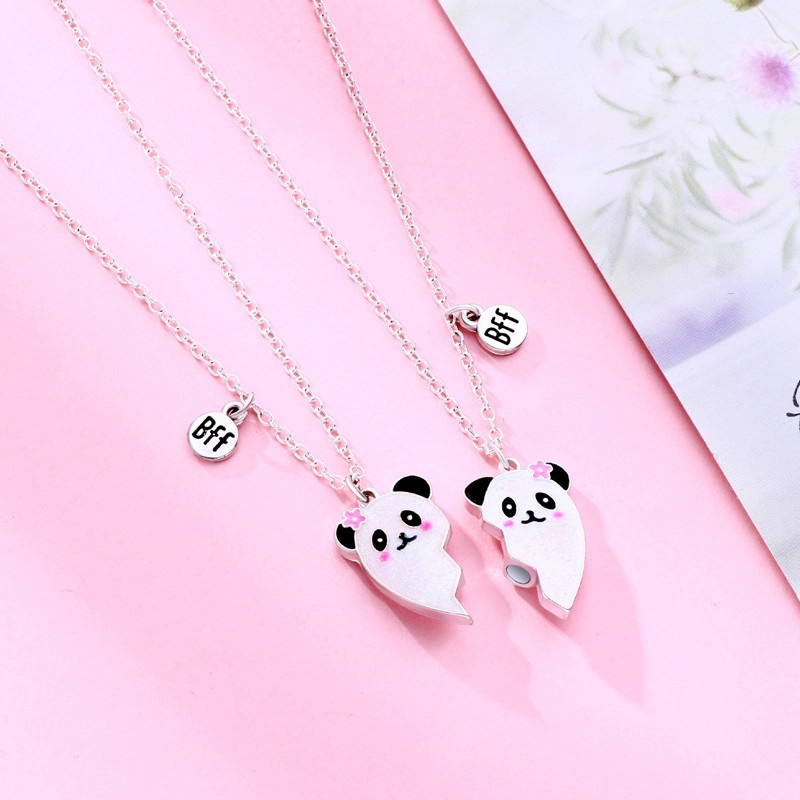 Kalung Persahabatan Dengan Liontin Kartun Panda Hati Untuk Anak Perempuan