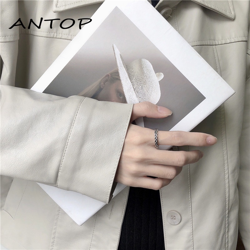 Cincin Desain Twisted Retro Korea Unik untuk Pria dan Wanita ANTOP