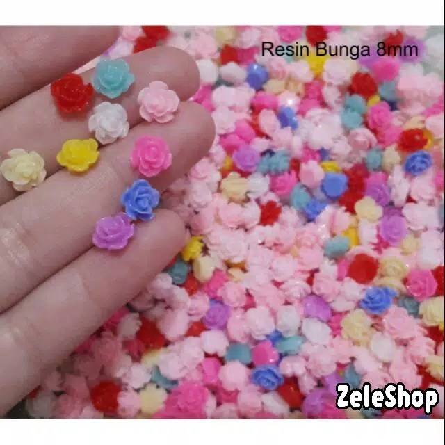 RESIN BUNGA SIZE 8 MM | BAHAN NAIL ART