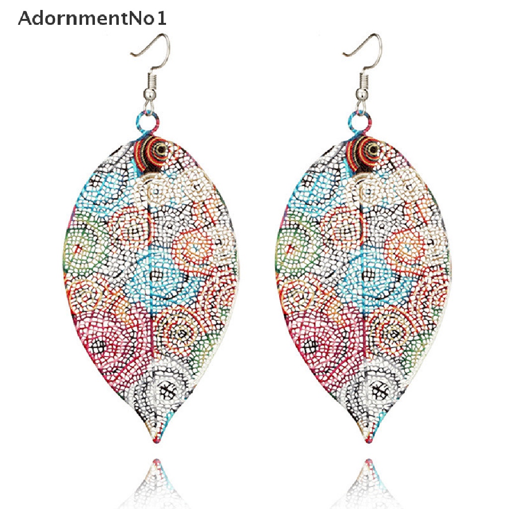 (AdornmentNo1) Anting Tusuk Gantung Desain Daun Gaya Boho / Etnik Untuk Wanita