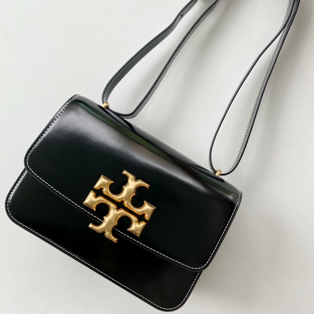 TORYBURCH  TB  83008  New box tofu bag shoulder bag messenger bag open edge pearl bright leather   dfb