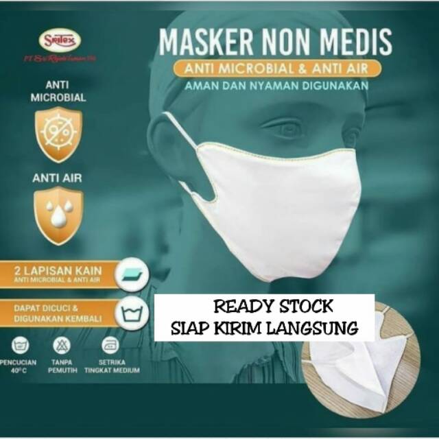 MASKER KAIN ANTI AIR AMAN NYAMAN DIGUNAKAN 2 LAPISAN MASKER SRITEX