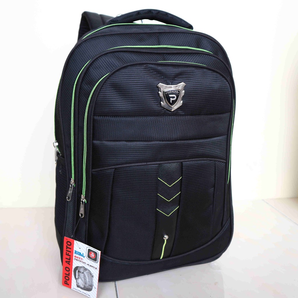 Tas Ransel Laptop Polo Alfito Besar Backpack Original Kerja Sekolah Kuat Elegan Kantor