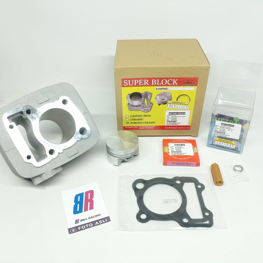 SUPER BLOK CERAMIC & FORGED PISTON BRT 63 MM KLX 150