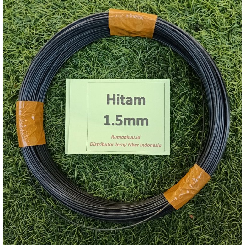 Ruji Fiber 1.5mm hitam untuk sangkar, dongdang, layangan naga dll