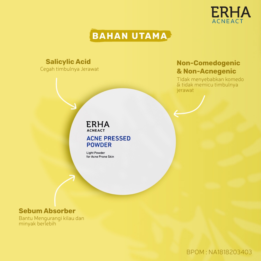 ERHA Acneact Acne Pressed Powder 13g - Bedak Wajah Jerawat @MJ