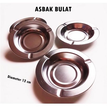 SB168 Asbak Rokok Bentuk Bulat Stainless Steel