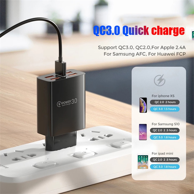 Tk Adapter Charger Dinding 5 Port Usb Qc3.0 5a 48w Fast Charging Untuk Handphone Universal