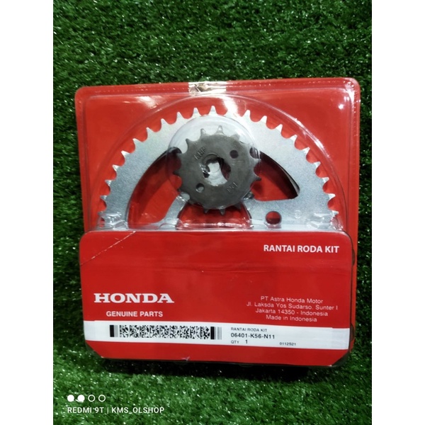 Gear Set Gir Rantai Set Supra GTR 150, Sonic 150R K56 ORIGINAL AHM 06401-K56-N11