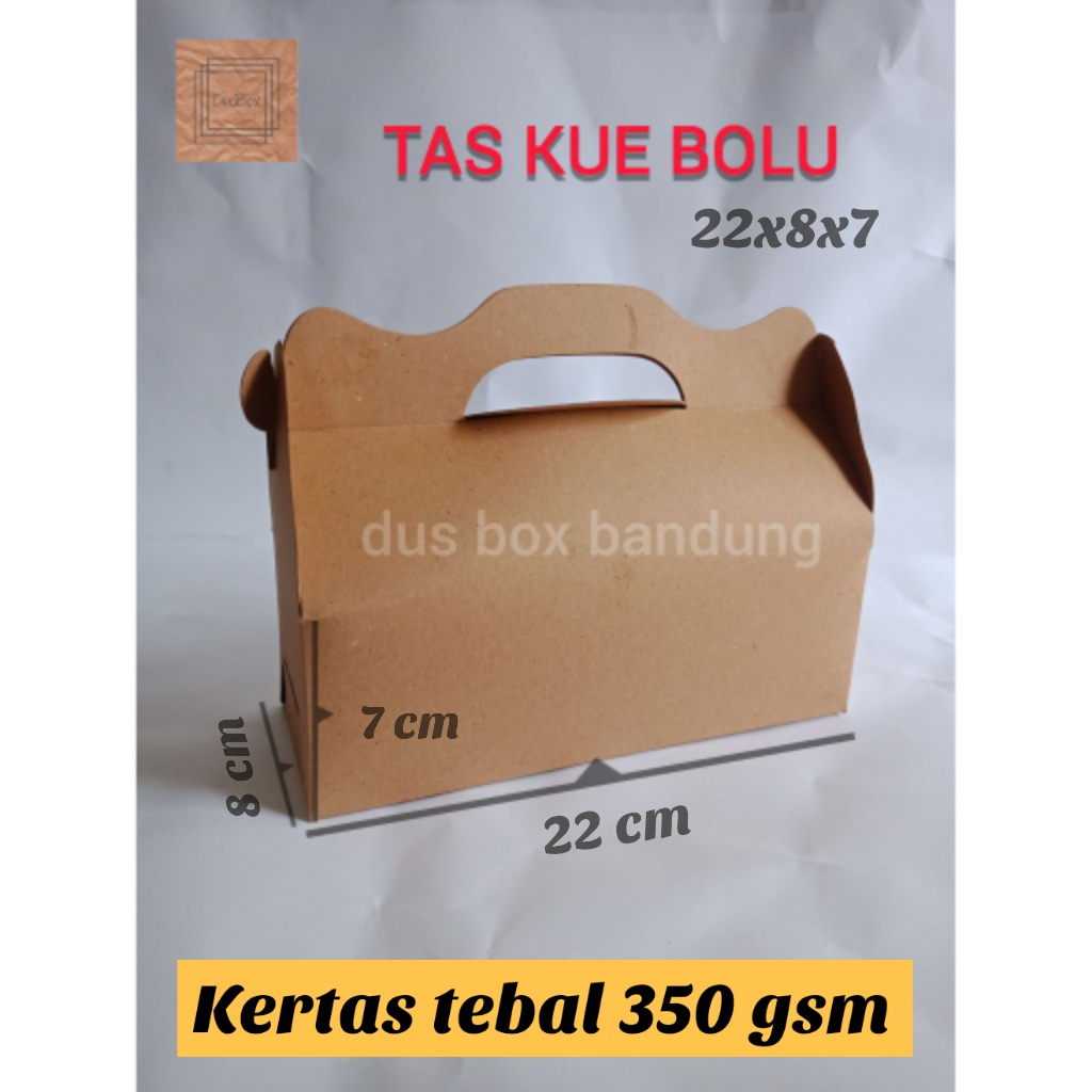 (10 PCS) TAS KUE BOLU Uk 22x8x7 cm TAS DONAT / KEMASAN MAKANAN KEKINIAN DUS ROTI SOBEK MURAH DUS KUE