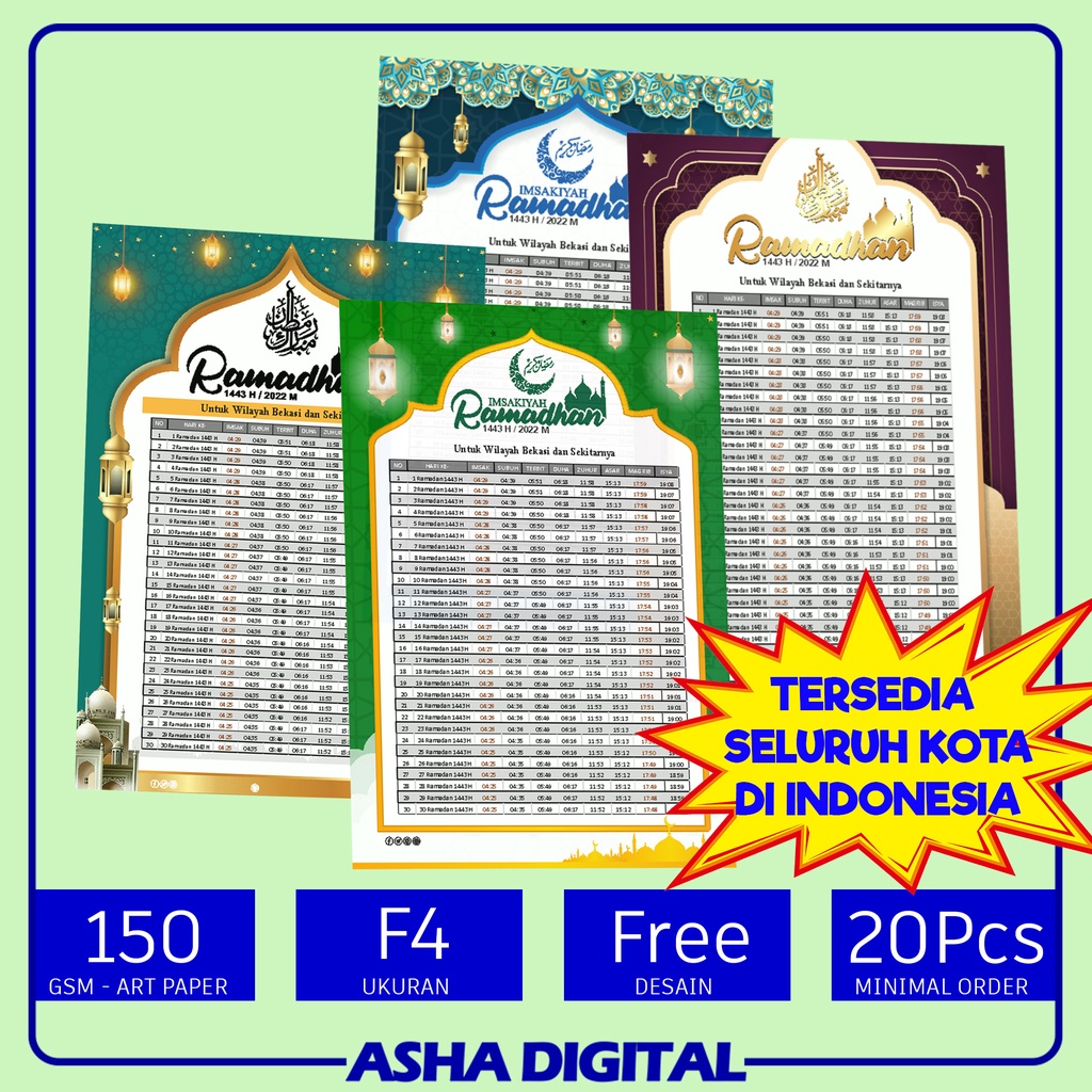 

Jadwal Imsakiyah Ramadhan | Cetak Brosur Jadwal Sholat Puasa | Asha Digital
