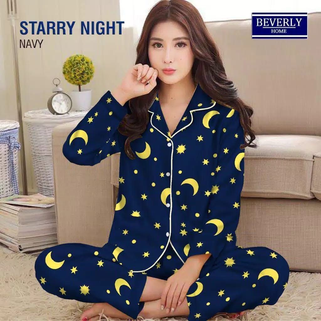 dealshop BAJU TIDUR PIYAMA BULAN BINTANG