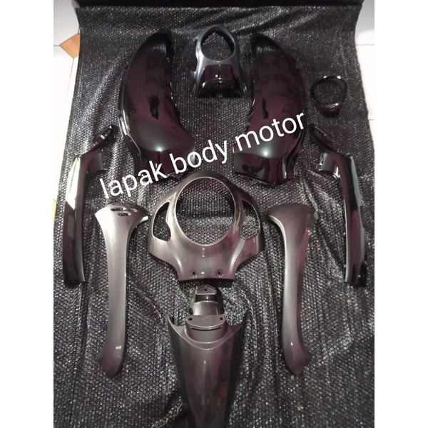 cover full fullset bodi body halus honda scopy scoopy new led 2021 k2f sporty black grey hitam abu a
