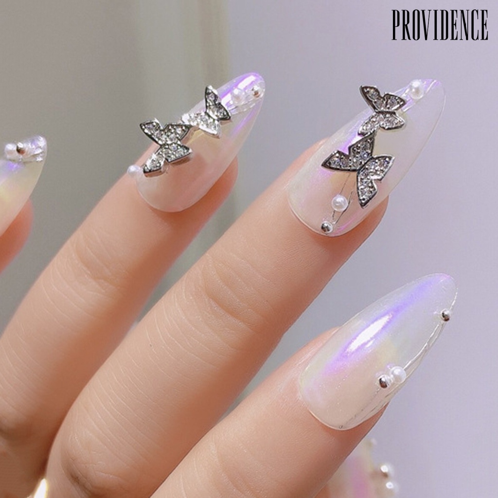 Providence Hiasan Kuku Bentuk Kupu-Kupu Aksen Cubic Zirconia Untuk Aksesoris Nail Art / Manicure