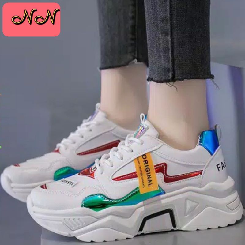 {COD} Sepatu Sneakers Wanita | Sepatu Olahraga Wanita | Sepatu Running Korea Import | Sepatu Murah