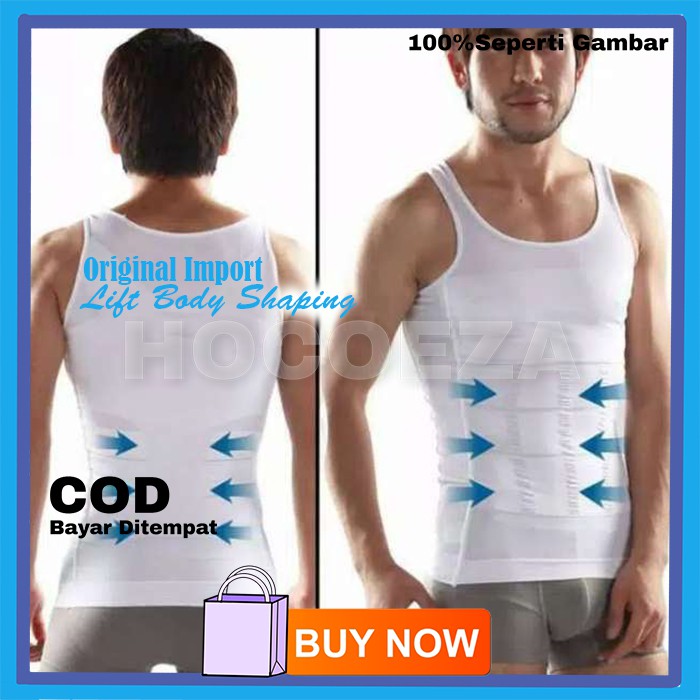 SINGLET KAOS DALAM PRIA SLIMMING SHIRT BODY SHAPING PEMBENTUK MENGURANGI PERUT BUNCIT VA130