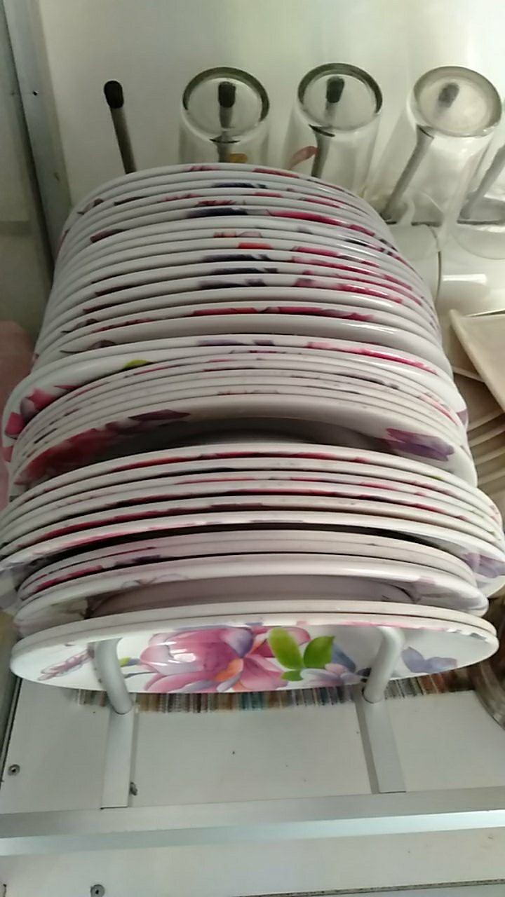 (6pcs) Piring Melamin Segi Cekung Unica 9 Motif Bunga / M5109