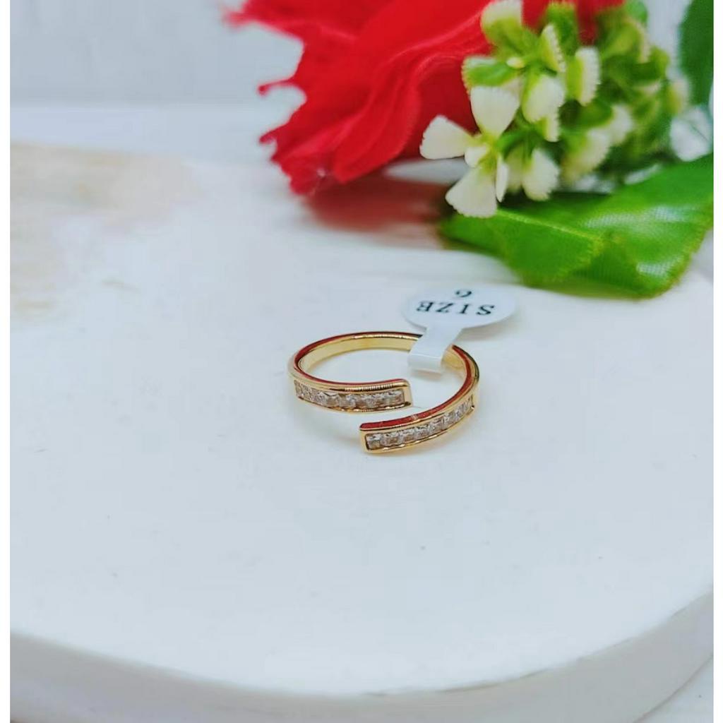 Cincin Titanium Permata Anti Karat Perhiasan Fashion R076/077