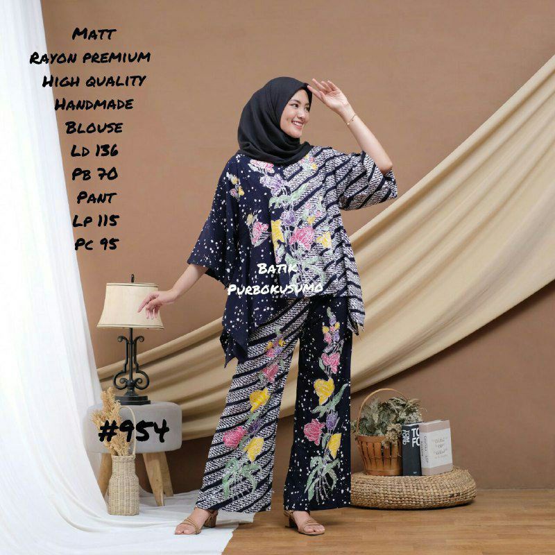 Daster Setelan CP Waka Motif Batik Tulis /  waka Ori Naura Set Size Jumbo  / Oneset Wanita