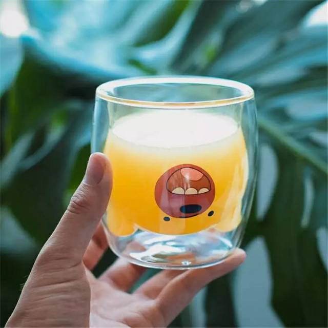 Double Wall Glass Cute Animals/Gelas Kaca Dinding Bear