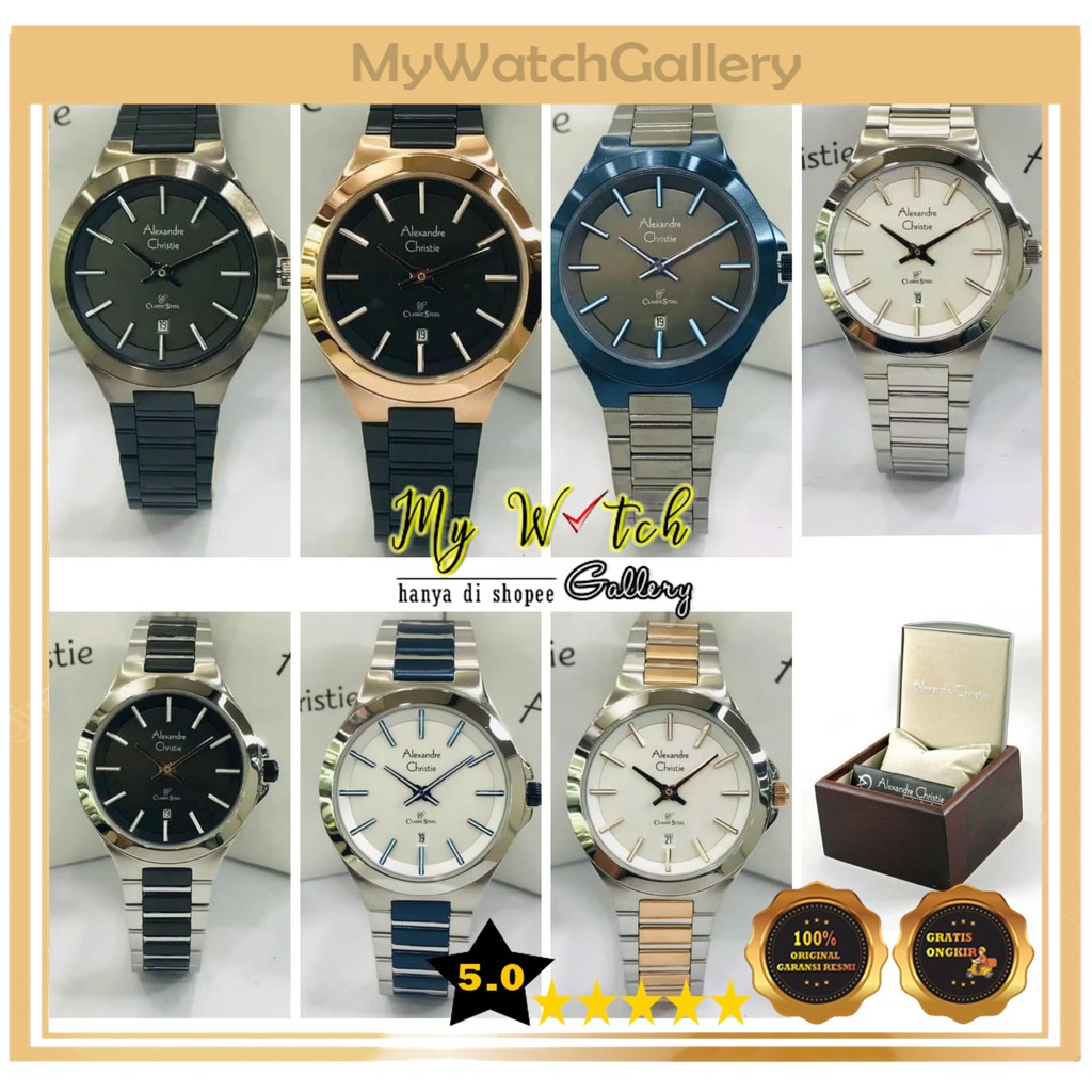 Jam Tangan Alexandre Christie AC 8634 MD Pria Original Diameter 4,1 cm