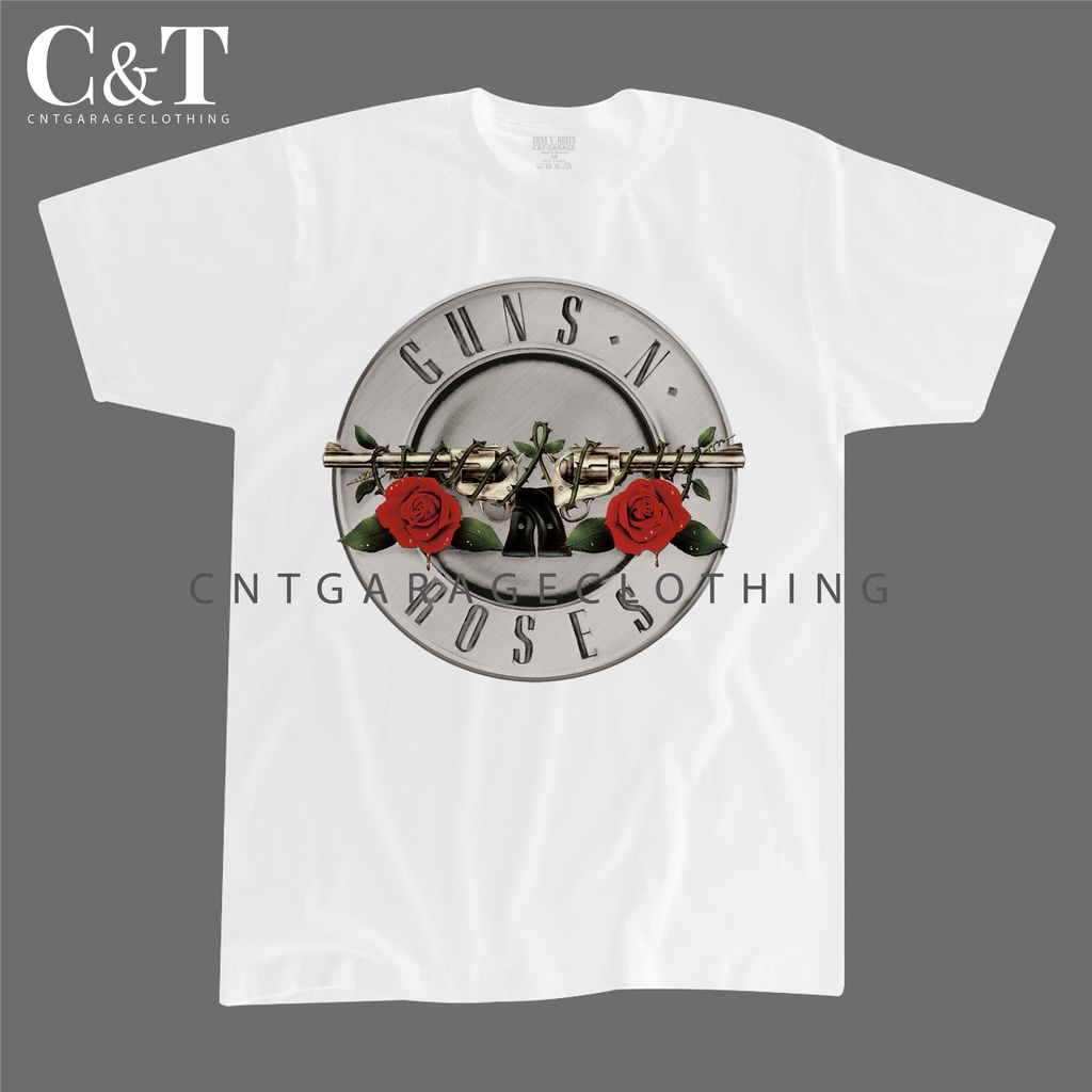 CNTGARAGECLOTHING | GUNS N ROSES WHITE LOGO GREY | GNR 069 | SHIRT SHIRTS TSHIRT KAOS DISTRO