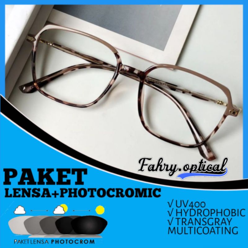 TERMURAH SE-SHOPEE KACAMATA MINUS FRAME FUJI  20098 | FREE LENSA ANTI RADIASI  / PHOTOCROMIC | KACAMATA WANITA