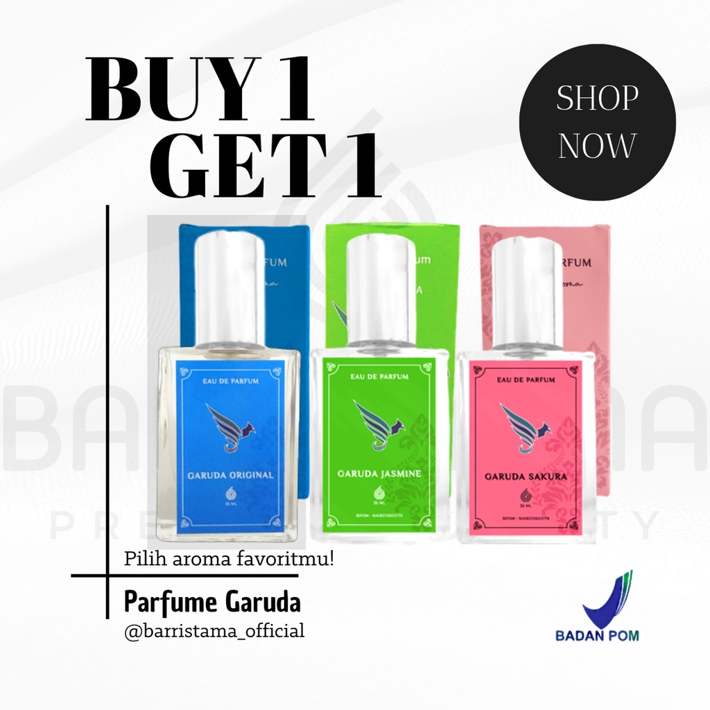 [BUY 1 GET 1] Parfum Badan dan Pakaian Terdaftar BPOM - Garuda Original - Garuda Jasmine - Garuda Sakura - Unisex 35 ml