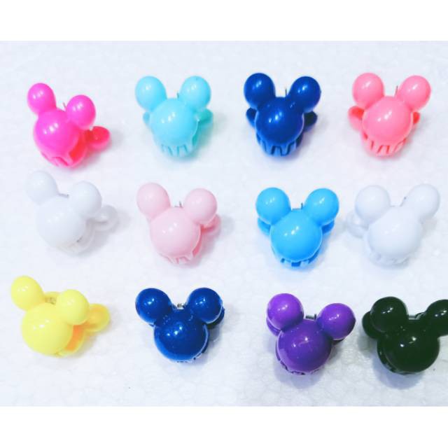 grosir  Jepit mickey solid isi 12 pcs solid