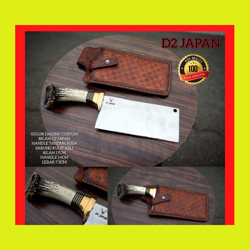 PISAU SEMBELIH /PISAU SESET DAGING CUSTOM BILAH JAPAN SUPER TAJAM