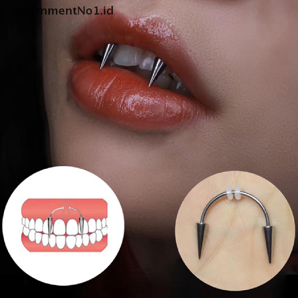 (AdornmentNo1) Cincin Tindik Bibir / Hidung / Tubuh Desain Dracula Untuk Pria / Wanita