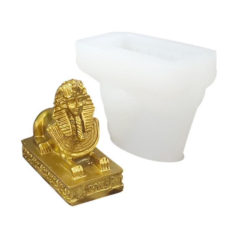 Cetakan Resin Epoksi Lilin Handmade Desain Wajah Mesir 3D Bahan Silikon