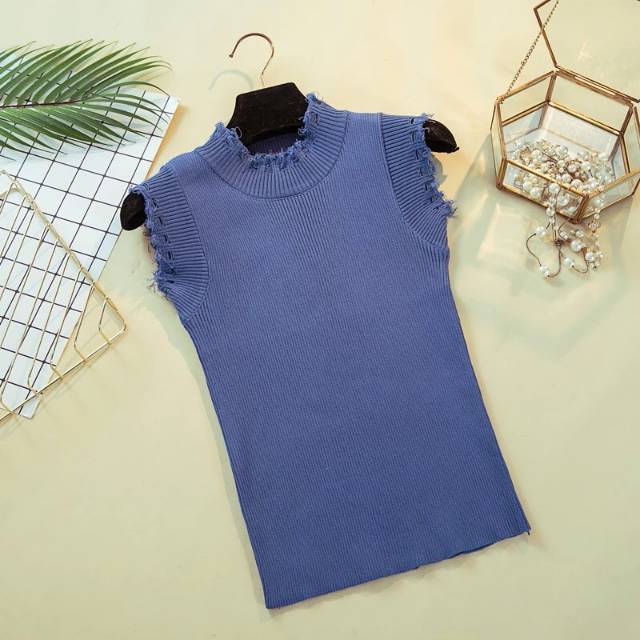 Baju biru atas baju fashion BAJU RAJUT CROPTOP BLASTER GARIS SALUR PREMIUM FUJI SWEATER/Baju rajut kekinian/baju model terbaru/baju Viral/Baju Strip