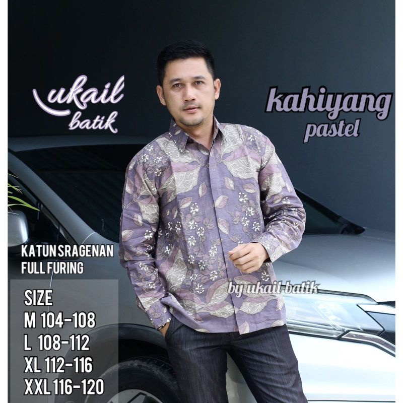 Kemeja Batik Pria Lengan Panjang Lapis Furing Bahan Katun Halus Premium