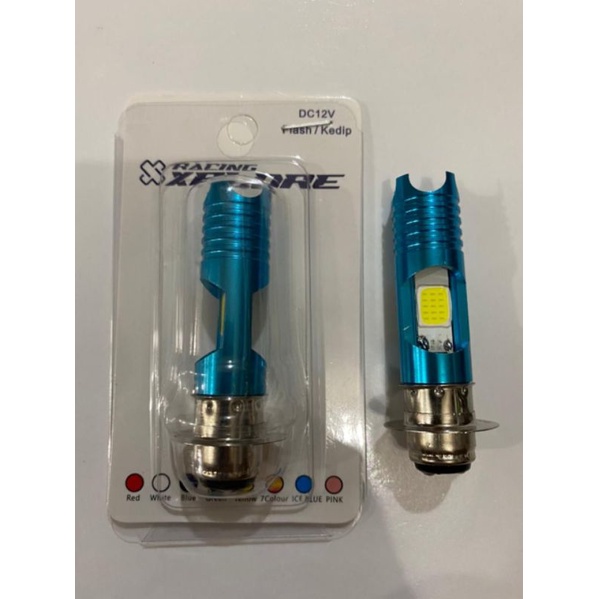 BOLA LED LAMPU DEPAN MOTOR PLUS LASER BLUE SUPER TERANG AC DC H6 H4 HONDA BEAT FI SCOOPY F1 VARIO LE