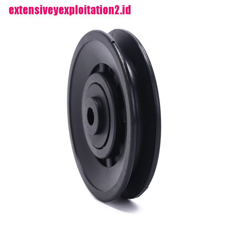 &lt; E2id &amp; &gt; 1pc Roda Bearing Pulley 90mm Warna Hitam Untuk gym