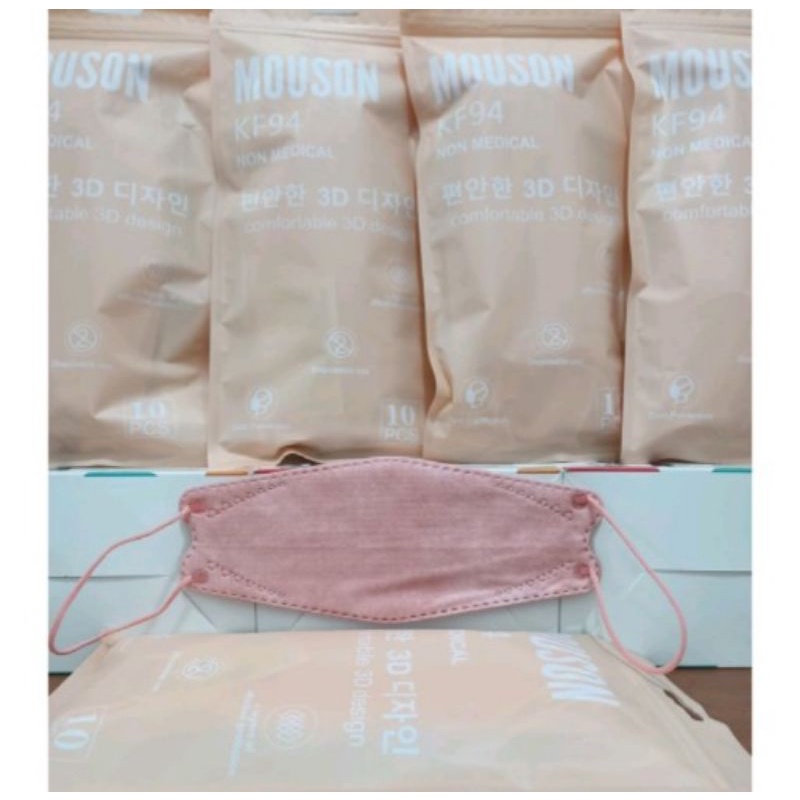 masker kf94 mouson isi 10 pcs nude pink