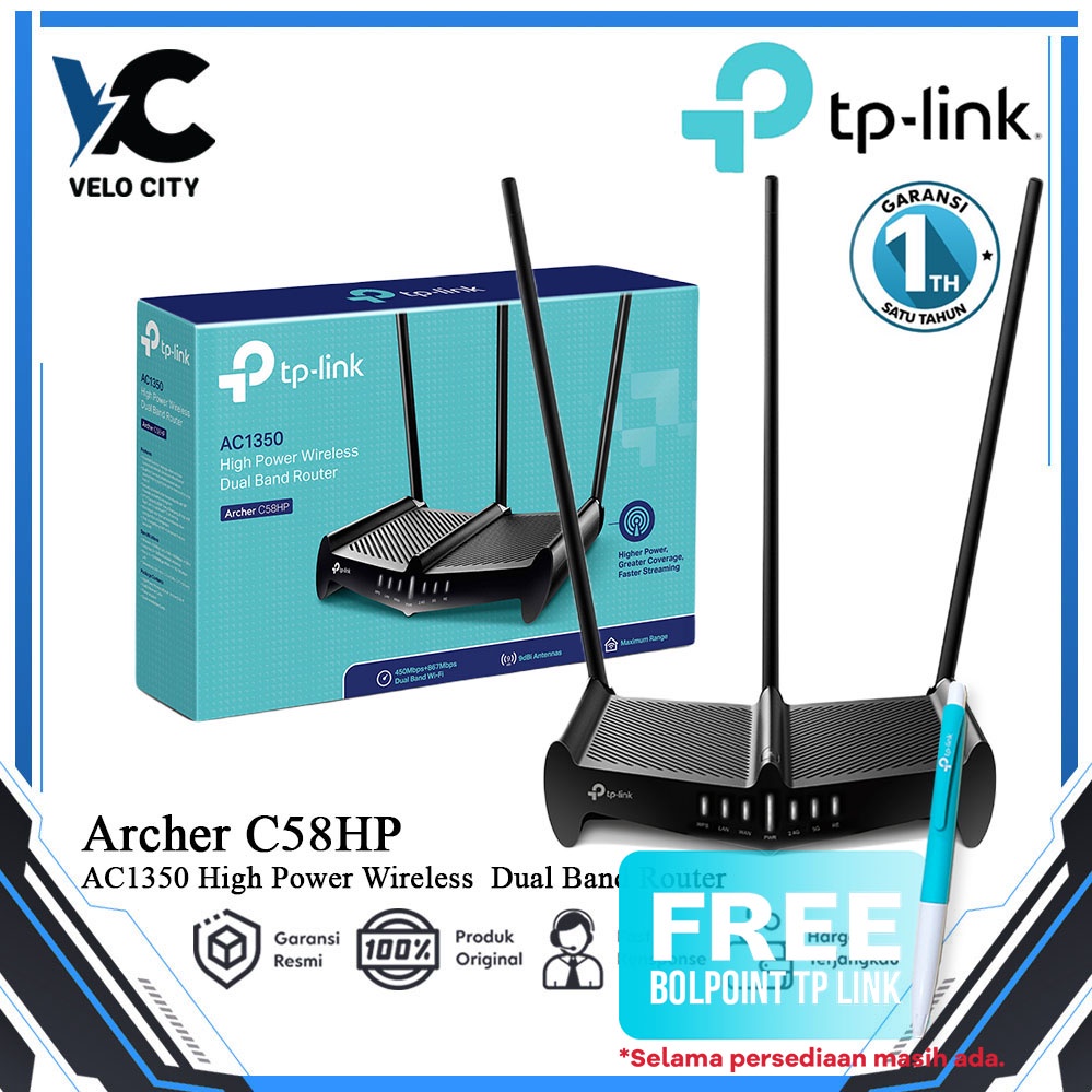 TP-LINK Archer C58HP AC1350 High Power Wireless Dual Band Router