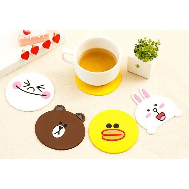 BESTSELLER TATAKAN GELAS ALAS MUG CUP PAD MOTIF KARAKTER LINE SOUVENIR PROMO