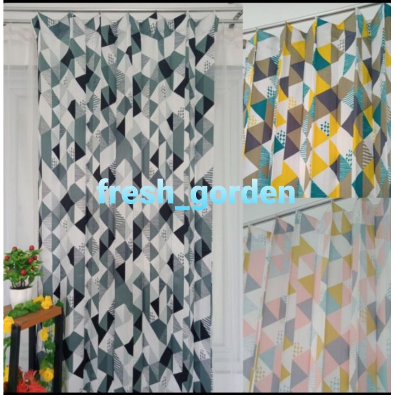 Gorden plisket motif piramid / gorden pintu / gorden jendela