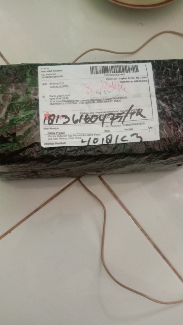 Money Detector Alat Pendeteksi Uang Palsu 2x6 Watt Terang Jelas Tepat