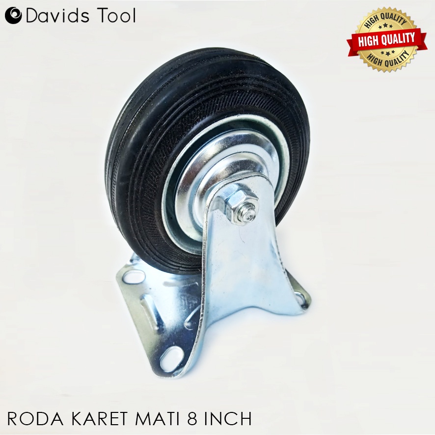 Roda Troli Etalase Gerobak Lemari Caster Karet 8 Inch Mati