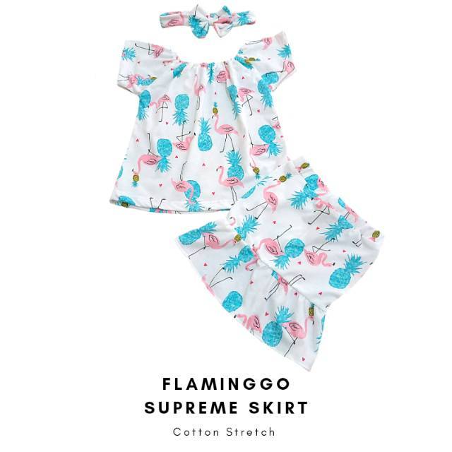 Baju Bayi Perempuan Gratis Headband Flaminggo Supreme Set
