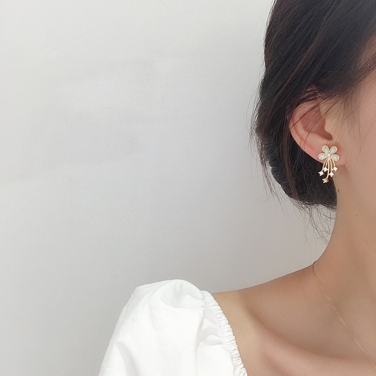 2020 baru zircon bunga anting-anting Korea halus grace online influencer anting-anting wajah tampak