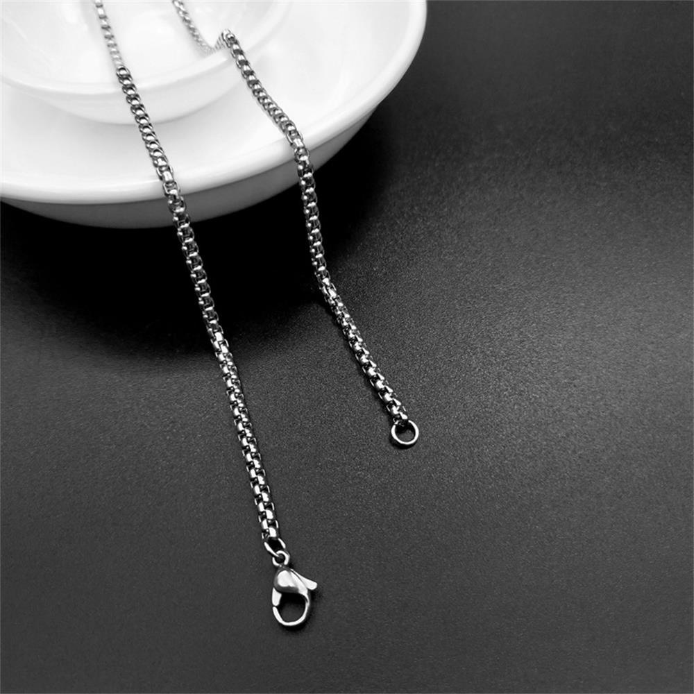 Top Kalung Stainless Steel Perhiasan Wanita Pria Pernyataan Warna Silver