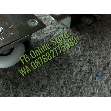 ✲ Roda Pintu Sliding lemari Geser 388 Plat Stainless pasangan Rel U M ♪