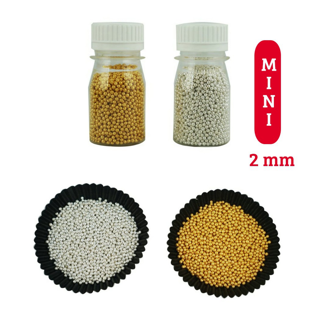 

promo Sprinkle Silver Gold Mini (2mm) Dragree trimit bahan kue