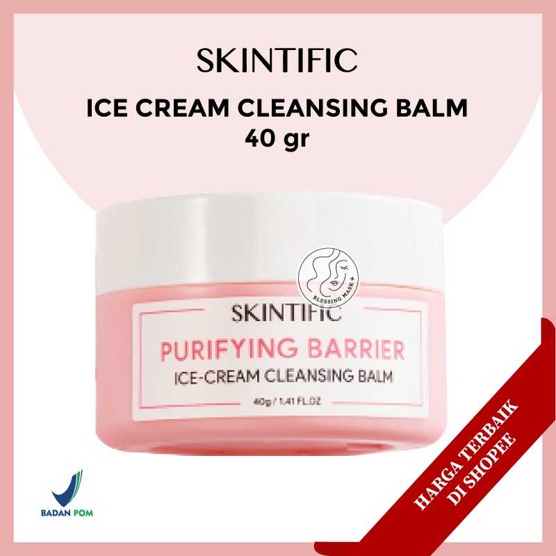 JelitAq- [BPOM] SKINTIFIC Purifying Barrier Ice Cream Cleansing Balm - 40gr Make Up Remover Pembersi