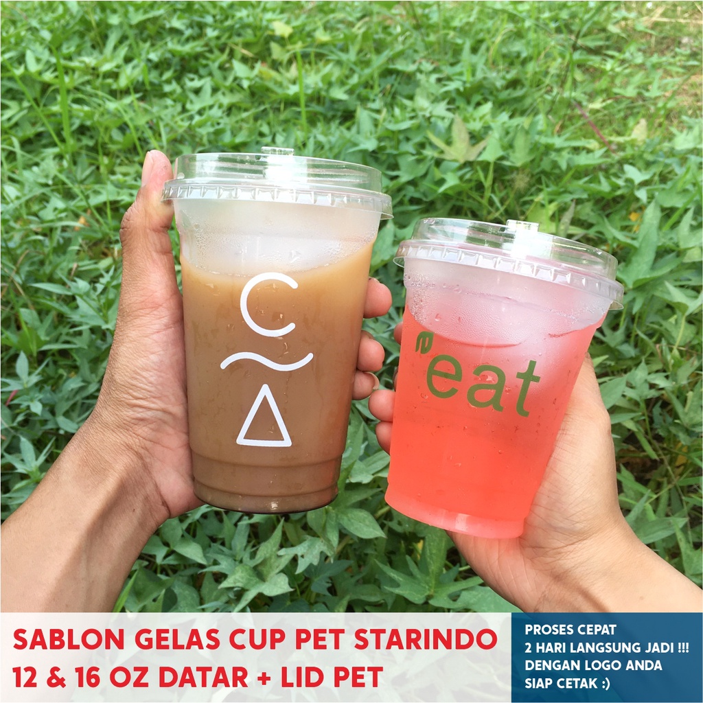 SABLON GELAS CUP PET STARINDO 12 & 16 OZ PREMIUM CUP TEBAL