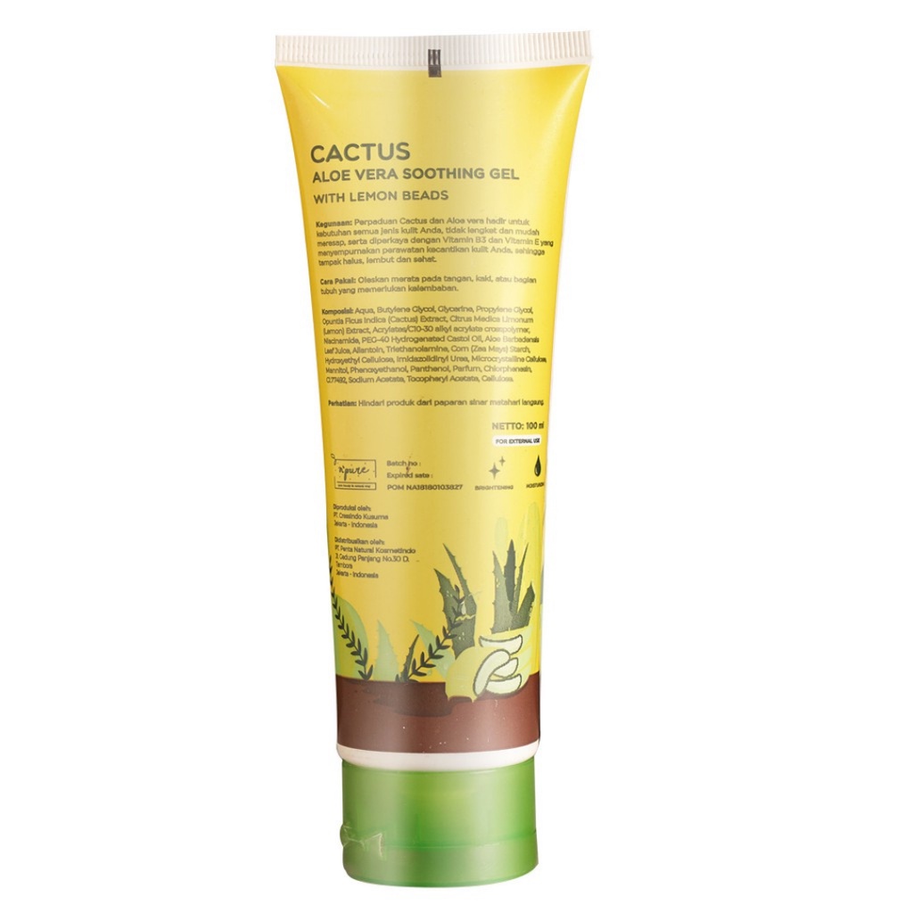 [ FREE GIFT ] NPURE Cactus Aloe Vera Soothing Gel 100 ml (Tube Travel Size)